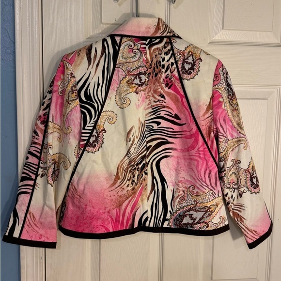 Harve Bernard by Bernard Holtzman Paisley Animal Print Blazer Size‎ 8 - Picture 2 of 8